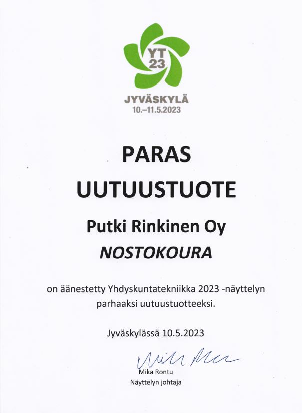 Sertifikaatti nostokoura 